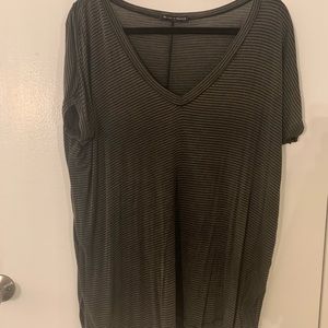 Brandy Melville Striped Long V Neck Tee